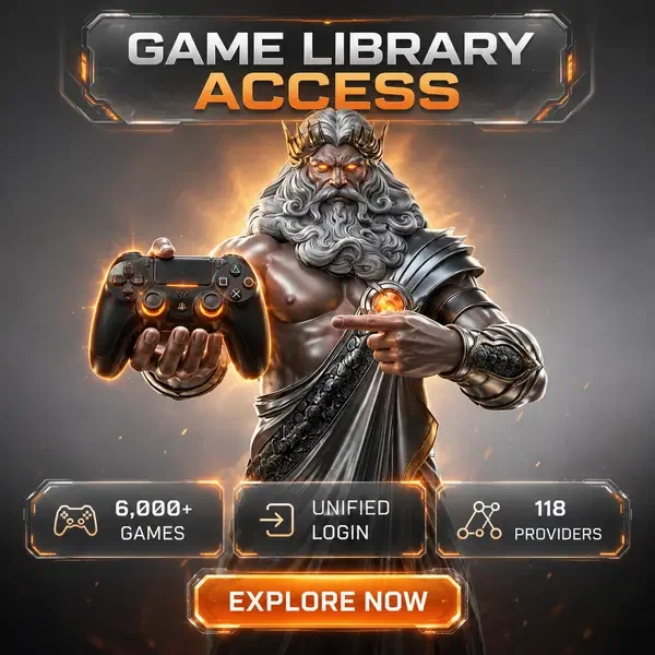 Zilveren figuur presenteert gaming controller voor Winaura spelbibliotheek toegang met 6000+ titels